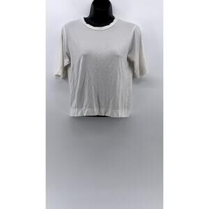 STANDARD MARKET Women's White Crewneck Short Sleeve Relaxed Fit Casual Top SZ S